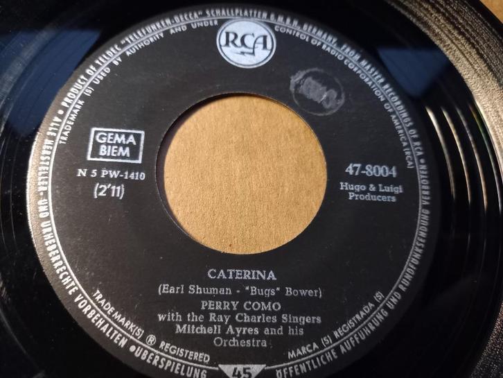 Perry Como – Caterina / The Island Of Forgotten Lovers '7, Cd's en Dvd's, Vinyl Singles, Gebruikt, Single, Pop, 7 inch, Ophalen of Verzenden