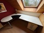 Modulair hoek bureau met lade blok. 220 / 150 cm, Gebruikt, Ophalen, Bureau