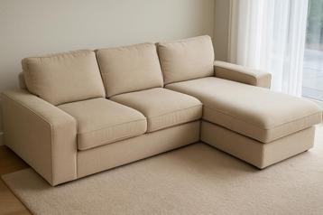 Canapé IKEA KIVIK méridienne – pouf assorti offert, Enlèvement ou Envoi, Comme neuf