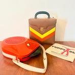 VINTAGE DRAAGBARE PLATENSPELER PLATENSLIKKER PEPITO ROOD, Audio, Tv en Foto, Platenspelers, Overige merken, Gebruikt, Automatisch