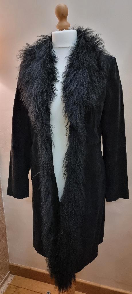 NIEUW artikel : gespleten leer jas - Maat 42, Kleding | Dames, Jassen | Winter, Nieuw, Maat 42/44 (L), Zwart, Ophalen of Verzenden