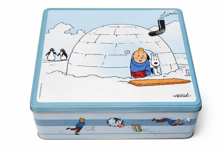 6 metalen dozen van Kuifje/Delacre — Collector., Verzamelen, Blikken, Zo goed als nieuw, Koek(jes), Overige merken, Ophalen