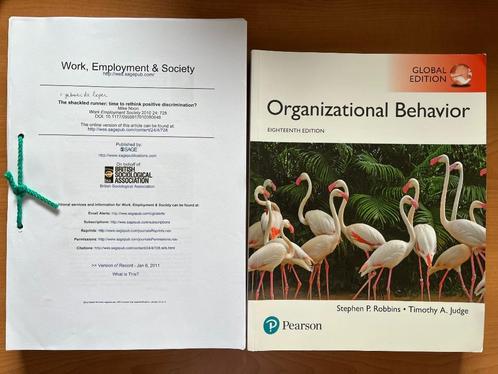 Organizational Behavior + Wetenschappelijke artikels, Livres, Livres d'étude & Cours, Comme neuf, Enseignement supérieur, Enlèvement