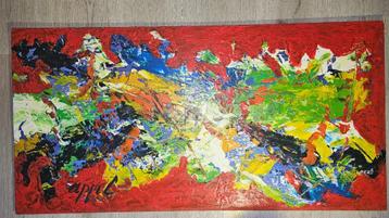 Groot olie werk van Karel Appel  Uniek werk    Gesigneerd  D beschikbaar voor biedingen
