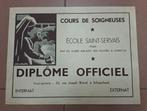 affiche Cours Soigneuses 1930 Saint Servais Schaarbeek, Enlèvement ou Envoi, Panneau publicitaire