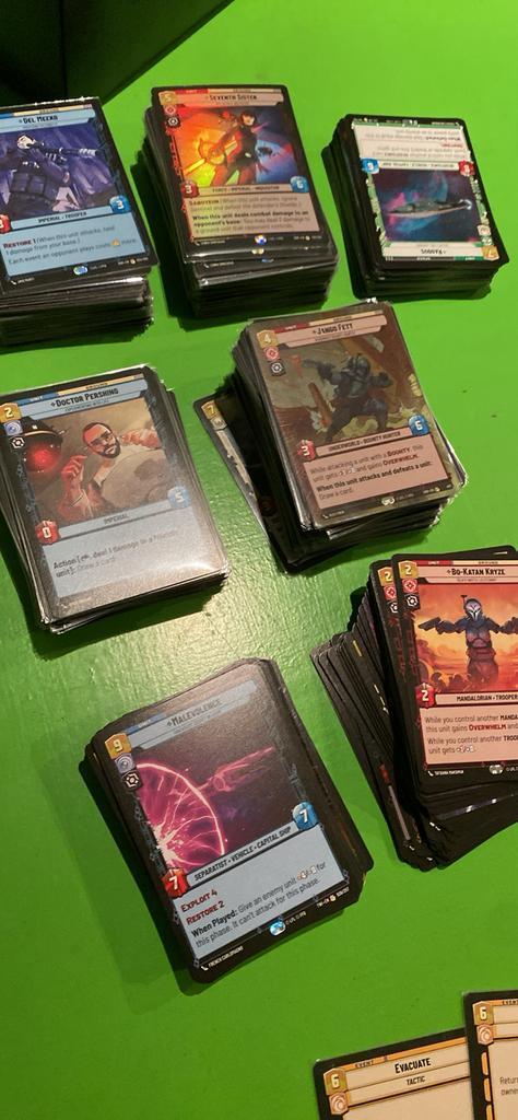 Star wars unlimited set 1-2-3 plus 4 rares, Hobby en Vrije tijd, Verzamelkaartspellen | Overige, Zo goed als nieuw, Ophalen of Verzenden