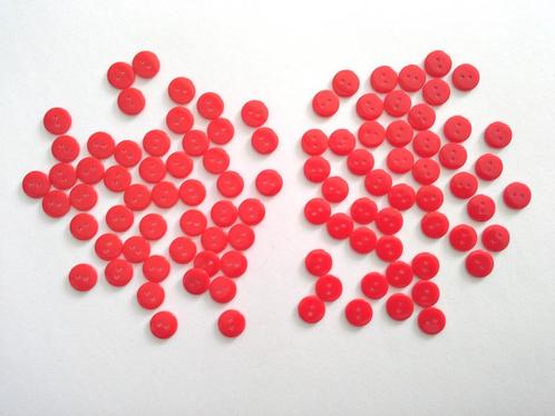 100 boutons à coudre rouges plats en plastique 12.5 mm, Hobby en Vrije tijd, Naaien en Fournituren, Nieuw, Knoop of Knopen, Ophalen of Verzenden