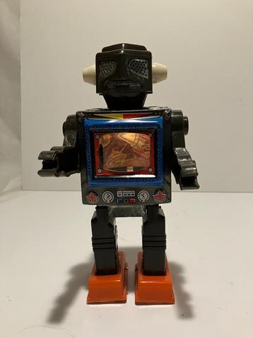 space scout robot astronaut +box japan vintage tin toy 60’s, Enlèvement ou Envoi