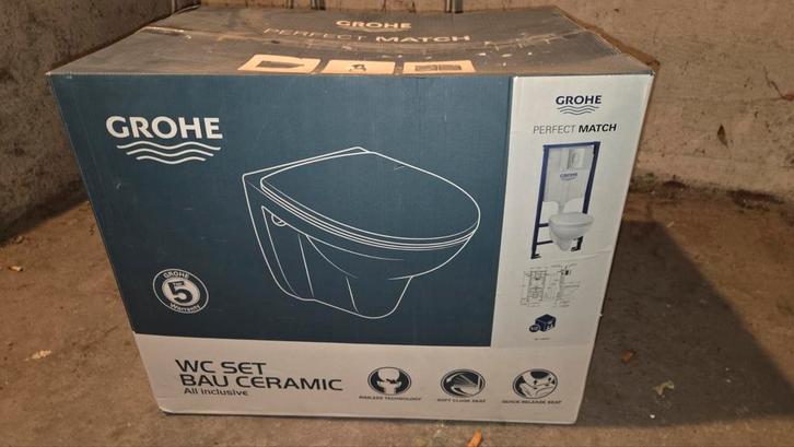 WC suspendu GROHE Bau Ceramic BLANC, Doe-het-zelf en Bouw, Sanitair, Nieuw, Ophalen