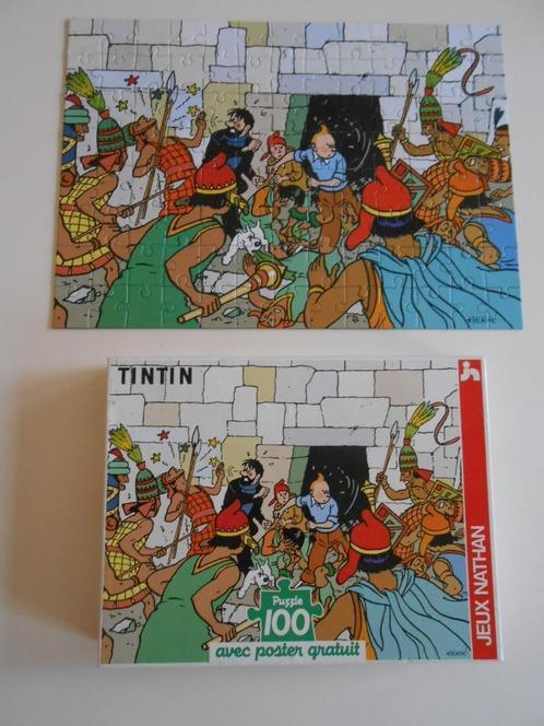 Puzzel Kuifje/Tintin . De zonnetempel . Uitgave Mathan 1992, Verzamelen, Stripfiguren, Kuifje, Ophalen of Verzenden