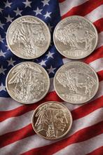 5 x 1 troy ounce puur zilver munten 999 “Indian Buffalo”, Postzegels en Munten, Ophalen of Verzenden, Zilver