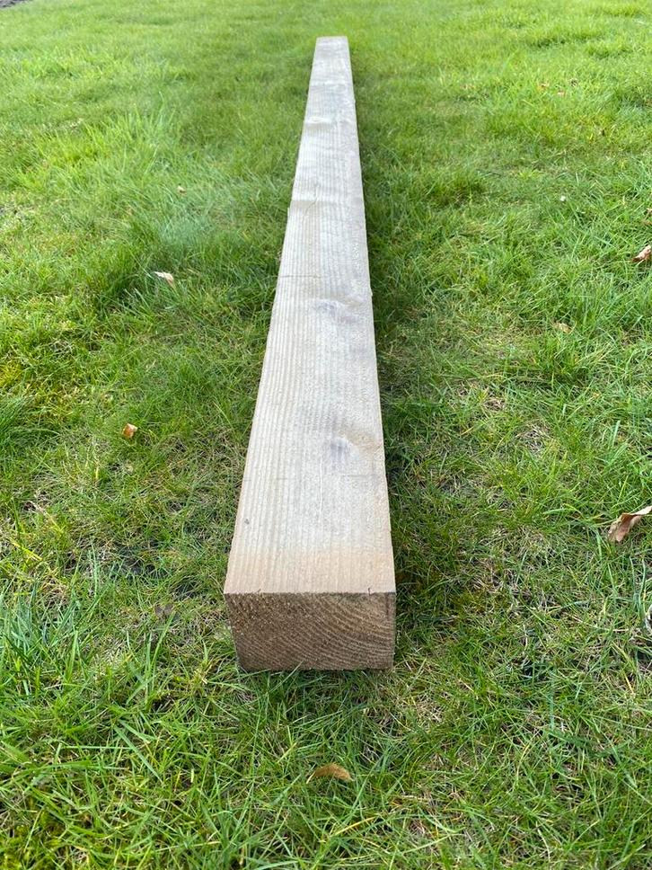 Stevige houten balken 220 cm lang 9,5cm x 7,5 cm, Tuin en Terras, Palen, Balken en Planken, Zo goed als nieuw, Balken, 180 tot 250 cm