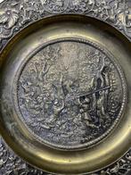 19e eeuwse bronzen plaquette - gevechtsscène, Antiek en Kunst, Ophalen of Verzenden, Brons