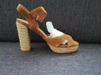 Sandales à talons 37, Vêtements | Femmes, Chaussures, Beige, Comme neuf, Enlèvement, Sandales et Mûles