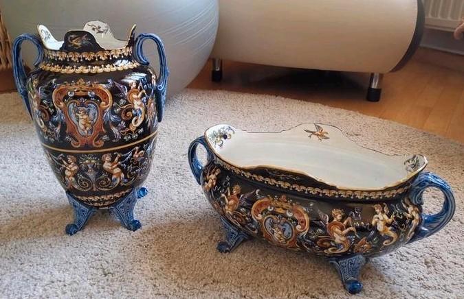 Aardewerk Gien Renaissance 2 stuks 1875-1930 ?, Antiek en Kunst, Antiek | Porselein, Ophalen