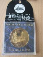 Medaille Canterbury cathedral, 22ct gold plated 90's, Ophalen