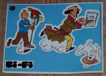 Kuifje sticker Bi-Fi 1977 Hergé autocollant Tintin