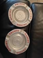 2 metalen asbakken primus haacht, Ophalen of Verzenden, Gebruikt, Overige typen, Overige merken