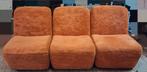 Set van 3 vintage oranje fauteuils uit 1970, Antiek en Kunst, Ophalen