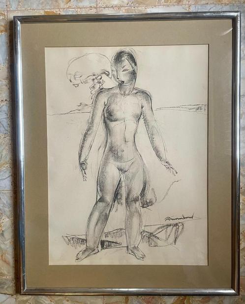 Auguste MAMBOUR (1896-1968) - grote tekening, Antiek en Kunst, Kunst | Schilderijen | Modern, Ophalen of Verzenden