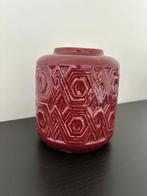 Pot décoratif bordeaux, Gebruikt, Rond, Aardewerk, Tuin