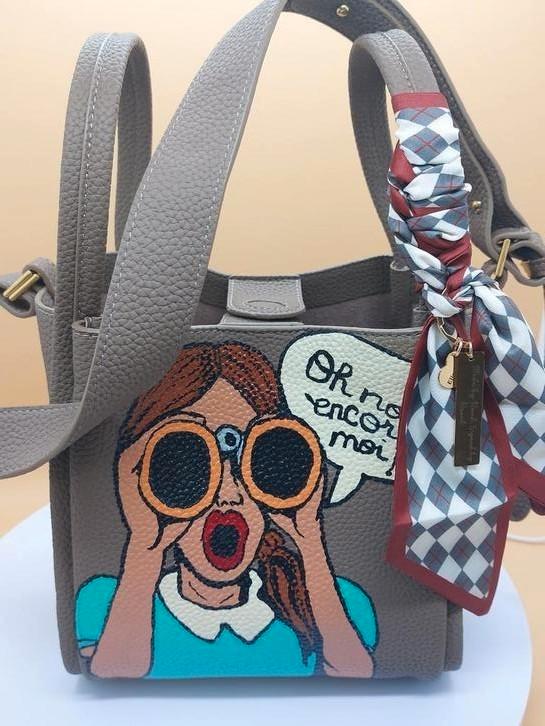 Unieke handtas — handgeschilderd kunstwerk, Handtassen en Accessoires, Ringen, Nieuw, Ophalen of Verzenden