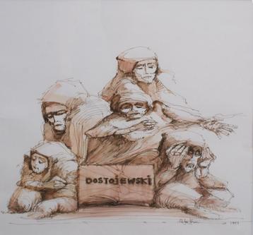 Rafael Gorsen (1942-2020): Dostojewski 1999 (76 x 82 cm) beschikbaar voor biedingen