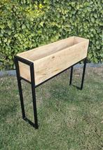 Plantenbak uit hout en zwart metaal, Ophalen, Zo goed als nieuw, Binnen, 60 tot 100 cm