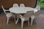 Tuinset tafel 190/260 x 115 en 6 stoelen, Tuin en Terras, Tuinsets en Loungesets, Ophalen, Kunststof, Gebruikt, 6 zitplaatsen