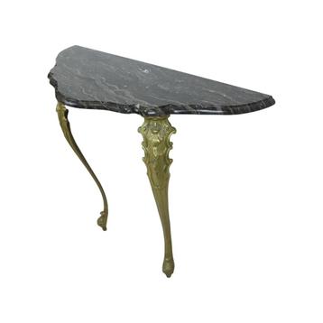 Franse Marmeren Console Sierlijke Messing Poten Barok Stijl, Enlèvement, Utilisé