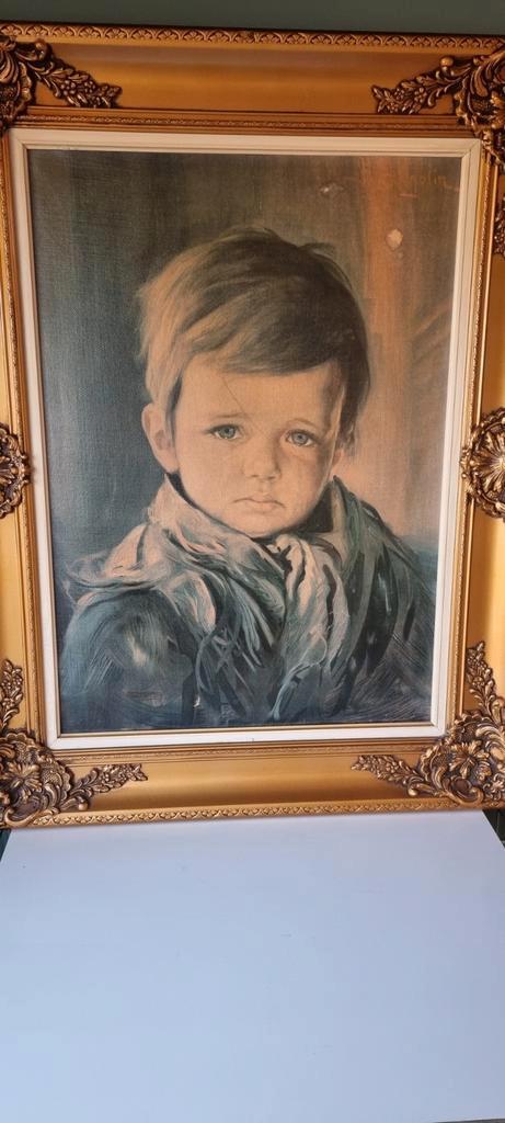 Peinture, garçon qui pleure, Giovanni Bragolin, Antiquités & Art, Art | Peinture | Classique, Enlèvement ou Envoi