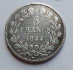 Frankrijk 5 francs 1844 W zilver, Enlèvement ou Envoi, Monnaie en vrac, Argent, France