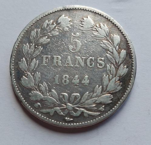 Frankrijk 5 francs 1844 W zilver, Postzegels en Munten, Munten | Europa | Niet-Euromunten, Losse munt, Frankrijk, Zilver, Ophalen of Verzenden