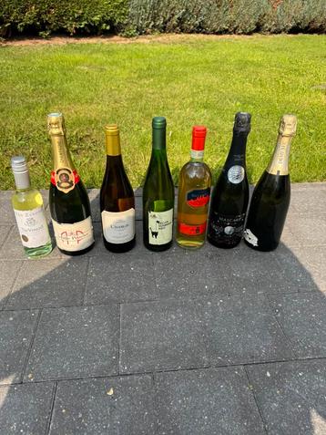 4 bouteilles de vins 3 bouteilles de champagne beschikbaar voor biedingen