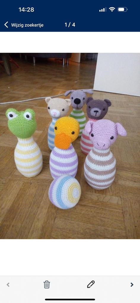 Zelfgehaakt kegelspel, Kinderen en Baby's, Speelgoed | Educatief en Creatief, Nieuw, Ophalen of Verzenden