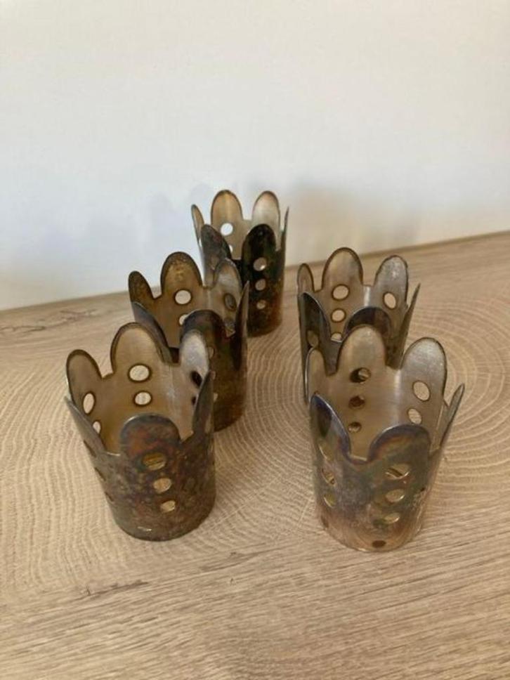 Zilveren houder voor glaasjes, Antiek en Kunst, Antiek | Zilver en Goud, Zilver, Ophalen