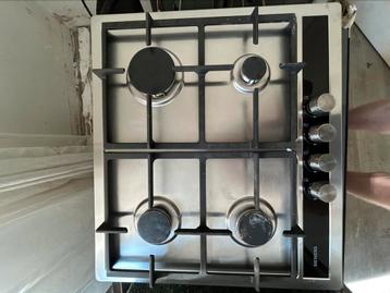 Taque gaz inox Siemens EC645PB90D – 4 foyers – Très bon état, Electroménager, Tables de cuisson, Enlèvement, Comme neuf, Gaz
