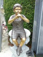 beeld van een jongen zittend met een bronzen fluit..., Tuin en Terras, Ophalen, Nieuw