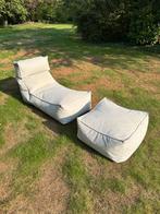 2x Blomus ligstoel + poef – outdoor lounge sets, Ophalen, Zo goed als nieuw