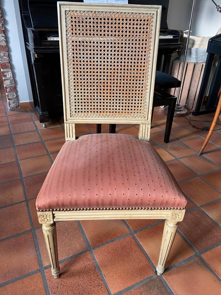 Set van 8 prachtige vintage stoelen met rieten  rugleuning, Antiek en Kunst, Antiek | Meubels | Stoelen en Sofa's, Ophalen