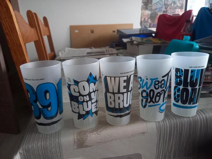 Drinkbekers Club Brugge, Verzamelen, Glas en Drinkglazen, Zo goed als nieuw, Ophalen of Verzenden