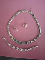 Zilveren ketting met armband + oorbellen, Ophalen, Gebruikt, Zilver, Zilver