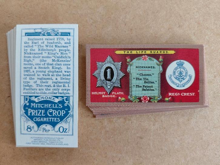 Regimental Crests Nicknames & Collar Badges 25 chromos REPRO, Verzamelen, Militaria | Algemeen, Landmacht, Overige typen, Ophalen of Verzenden