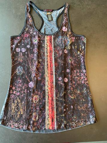 Custo Barcelona topje met bloemen. Maat 2. Zeer goede staat., Sans manches, Taille 38/40 (M), Enlèvement ou Envoi, Comme neuf