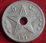 BELGISCH KONGO: ZEER ZELDZAME 5 CENTIMES 1917 KM 17 alm. UNC, Postzegels en Munten, Munten | België, Ophalen of Verzenden, Overig