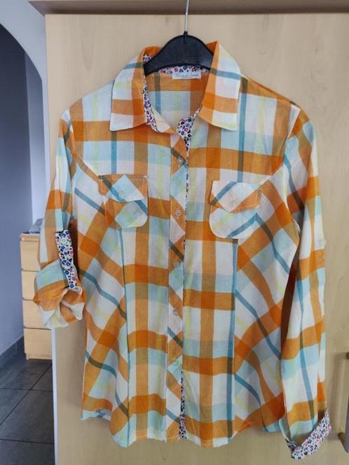 Bloes of Hemdbloes Terra di Siena en Anderen., Kleding | Dames, Blouses en Tunieken, Zo goed als nieuw, Overige kleuren, Ophalen of Verzenden