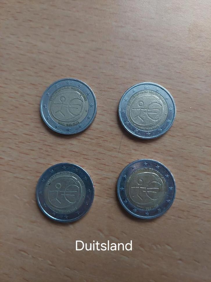 2 euromunten stickman EMU Duitsland, Frankrijk en Nederland, Postzegels en Munten, Munten | Europa | Euromunten, Losse munt, 2 euro