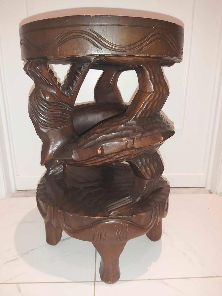 Handgemaakte Houten Tafel, Antiek en Kunst, Kunst | Beelden en Houtsnijwerken, Ophalen of Verzenden