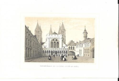 1844 - Tournai / la cathédrale coté du Sud, Antiek en Kunst, Kunst | Etsen en Gravures, Verzenden
