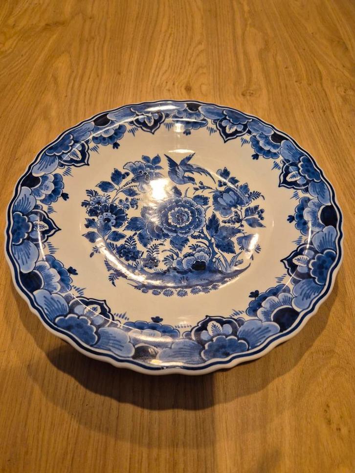 Groot gewelfde Delfs blauw wandbord., Antiek en Kunst, Antiek | Wandborden en Tegels, Ophalen of Verzenden